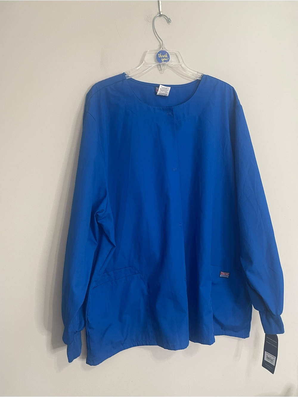Cherokee Royal Blue Women's Snap Buttons Medical  Scrub Jacket Size 2XL NWT
